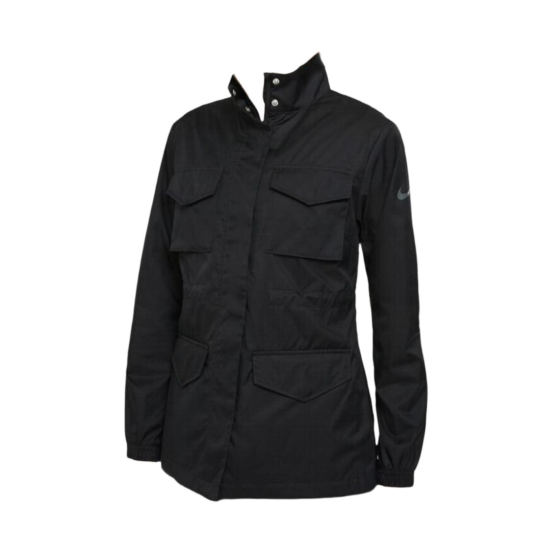 (W) 나이키 에센셜 M65 우븐 자켓 블랙 - 아시아((W) Nike Essential M65 Woven Jacket Black - Asia)