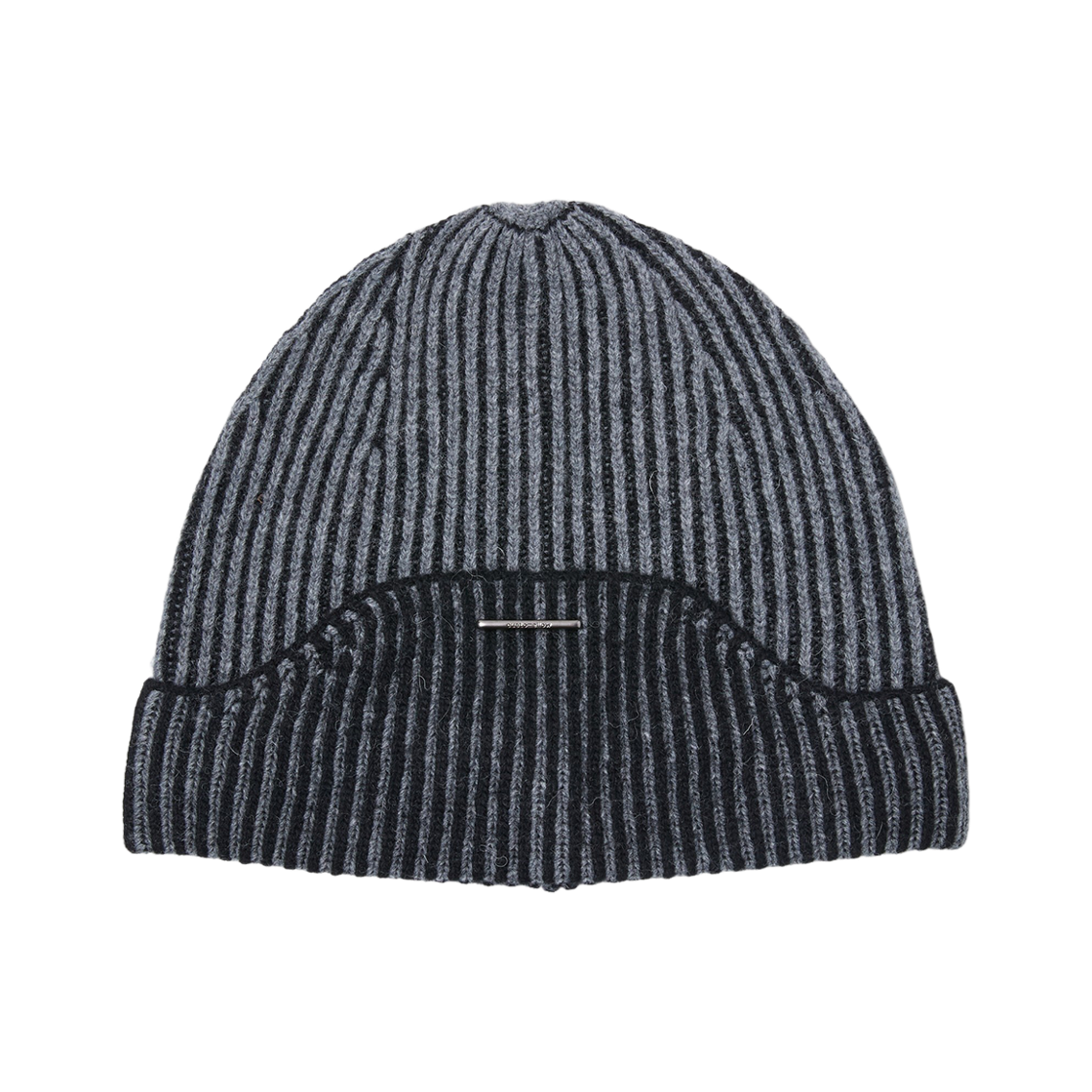 커스텀멜로우 투톤 니트 비니 블랙(Customellow Two-Tone Knit Beanie Black)