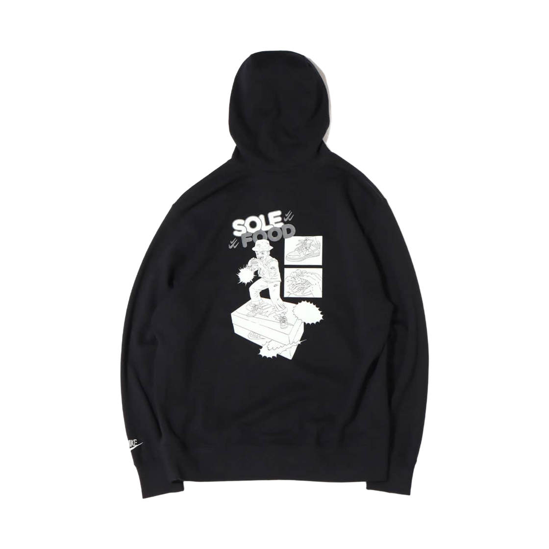 DQ5296-010 Nike NSW French Terry Sole Food Pullover Hoodie Black Light Silver (DQ5296-010)