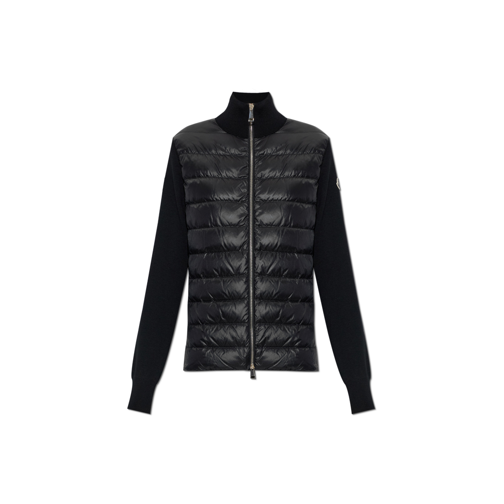[15% 쿠폰] 몽클레르 로고 패치 니트 믹스 경량 패딩 자켓 블랙 - 26FW([15% 쿠폰] Moncler Logo Patch Knit Mix Lightweight Down Jacket Black - 26FW) - 2
