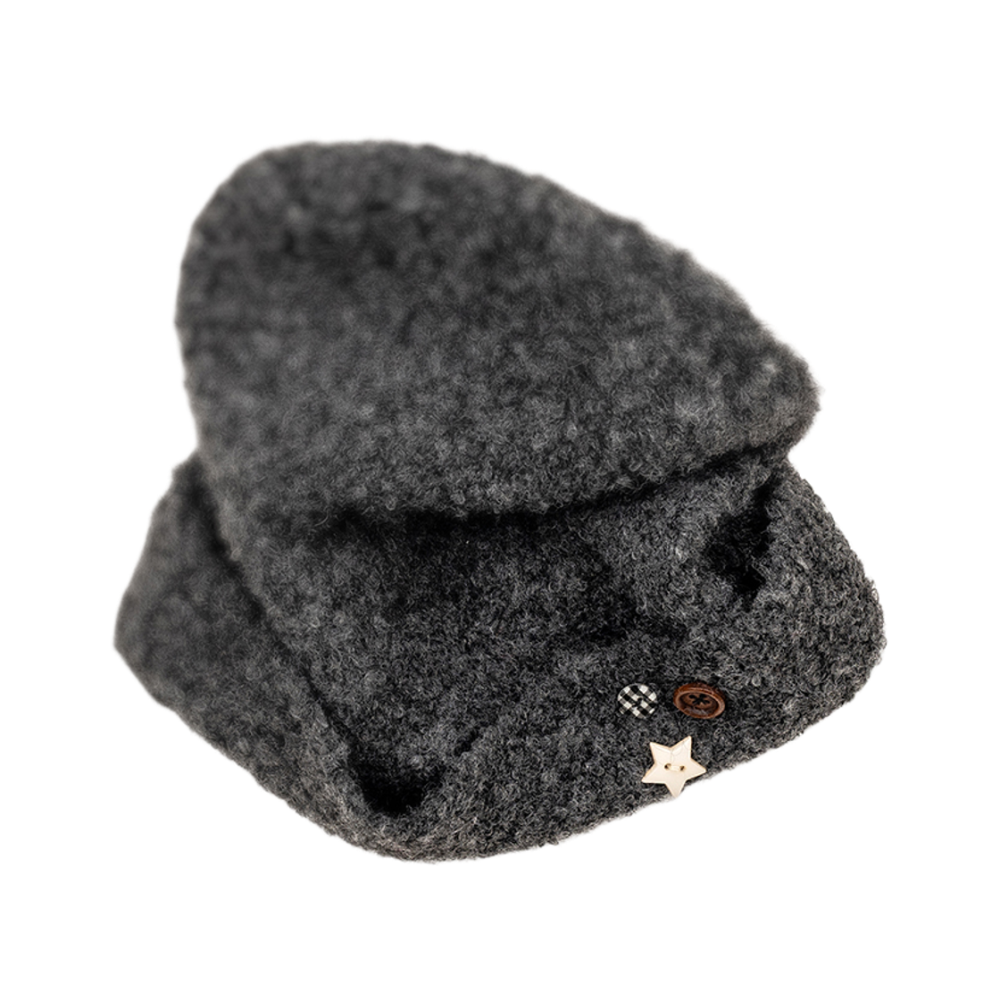누아트스튜디오 브러쉬드 버튼 포인트 비니 차콜(NUARTSTUDIO Brushed Button Point Beanie Charcoal) - 6