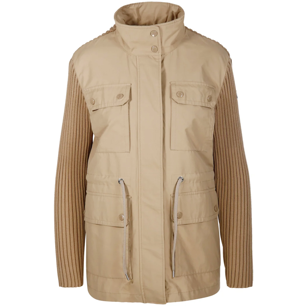[15% 쿠폰] 몽클레르 로고 패치 믹스 니트 자켓 베이지 - 24SS([15% 쿠폰] Moncler Logo Patch Mix Knit Jacket Beige - 24SS) - 2