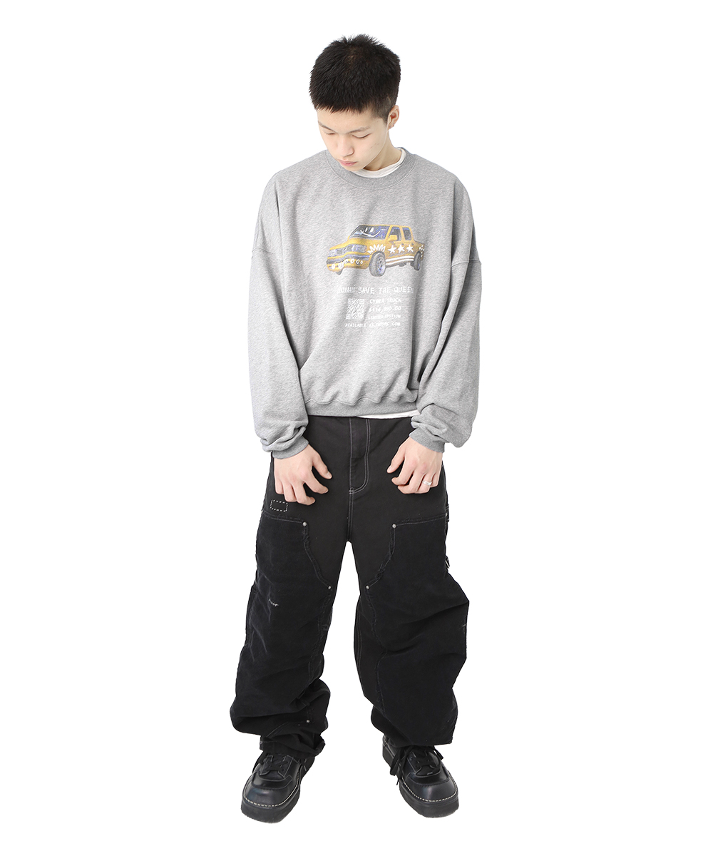 투스페이스 낙서 02 스웻셔츠 그레이(TWOSPC. Nak-Seo 02 Gray) - 3