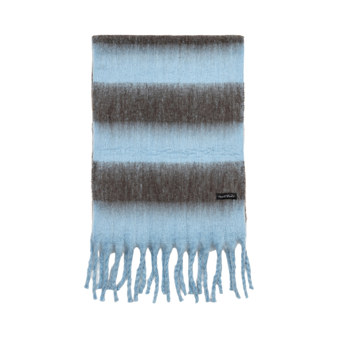 누아트스튜디오 마리에뜨 스트라이프 머플러 블루 브라운(NUARTSTUDIO Mariette Stripe Muffler Brown, Blue) - 1