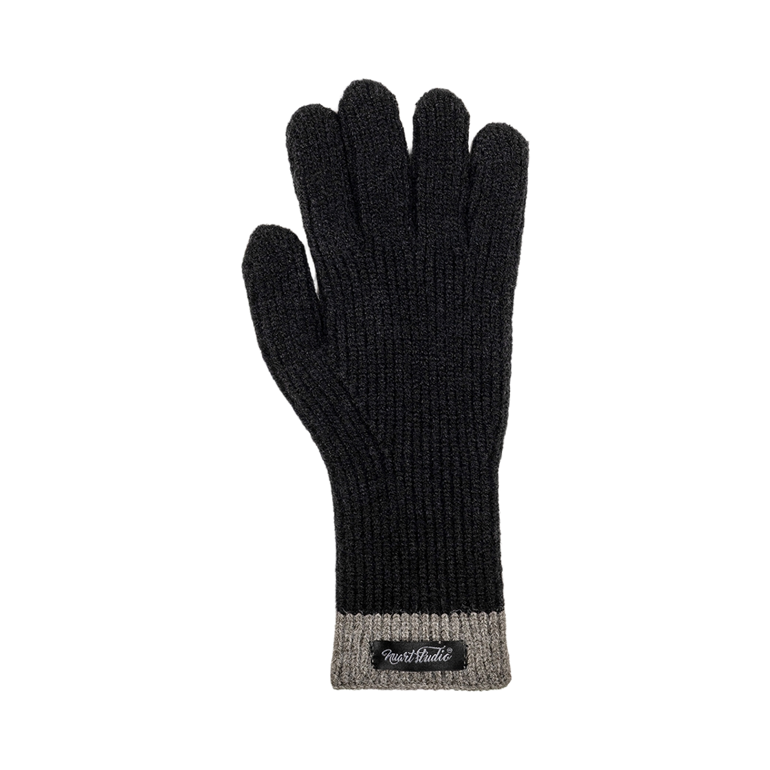 26NSITEM35 NUARTSTUDIO Classic Soft Fingerhole Two-Tone Gloves Black Charcoal
