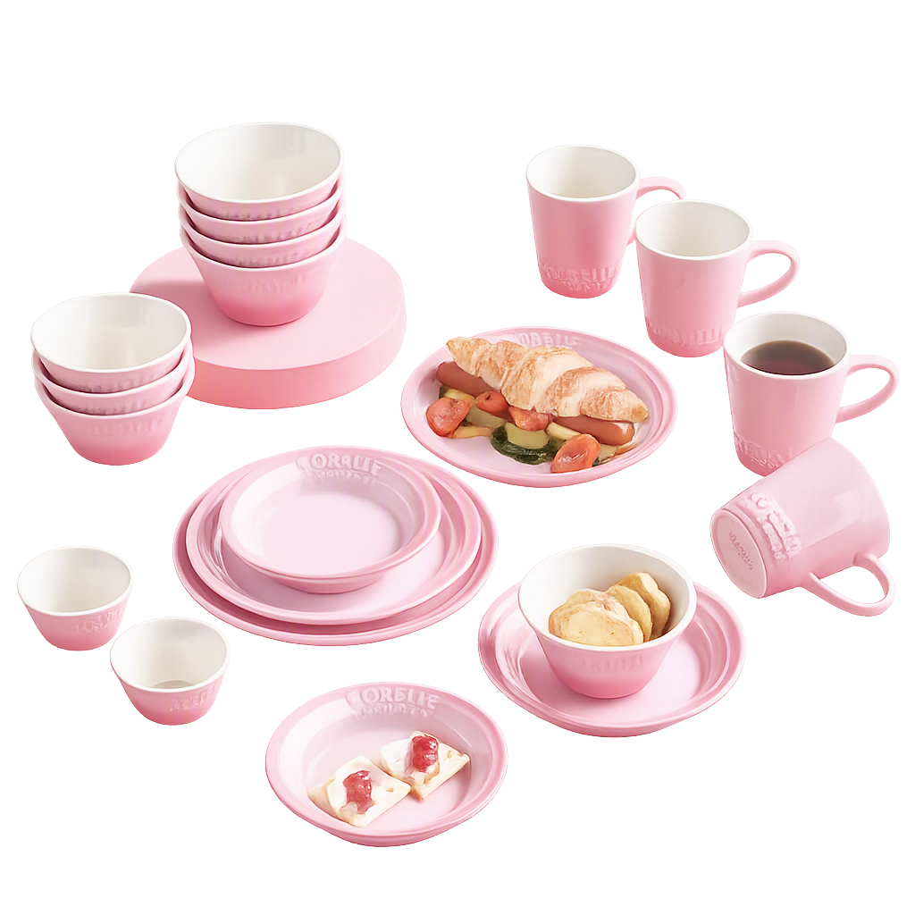 코렐 코디네이츠 브리즈스톤 20P_핑크(Corelle Coordinates Breeze Stone 20‑Piece Set (Pink))