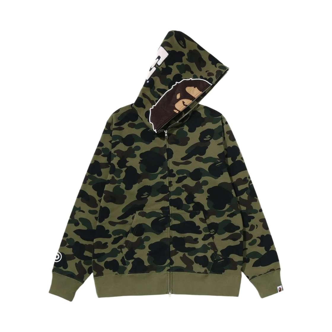베이프 퍼스트 카모 세컨드 에이프 풀 집 후드 그린(BAPE 1st Camo 2nd Ape Full Zip Hoodie Green) - 2