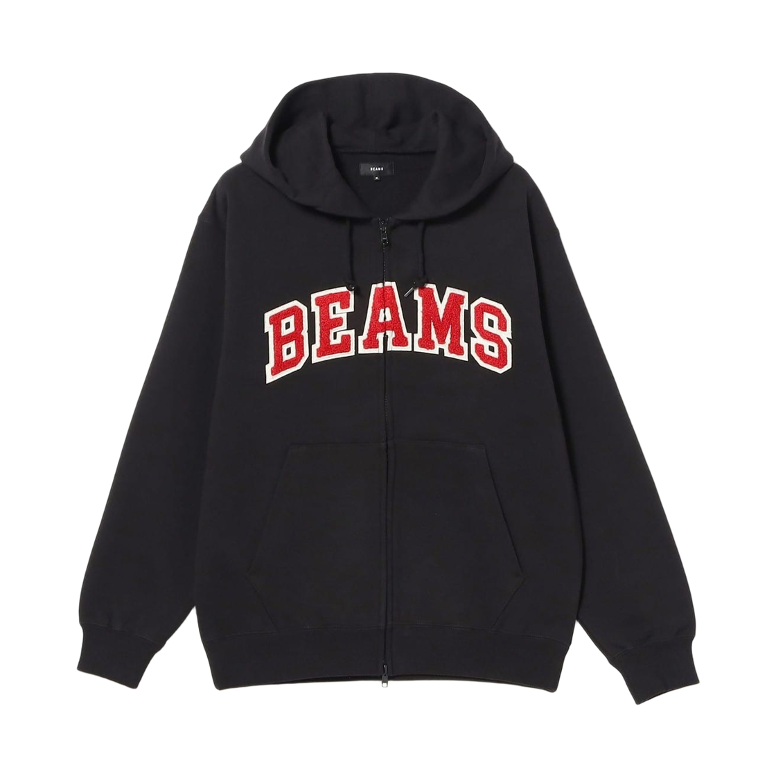 11-13-4673-147 Beams Logo Basic Full Zip Hoodie Black 2