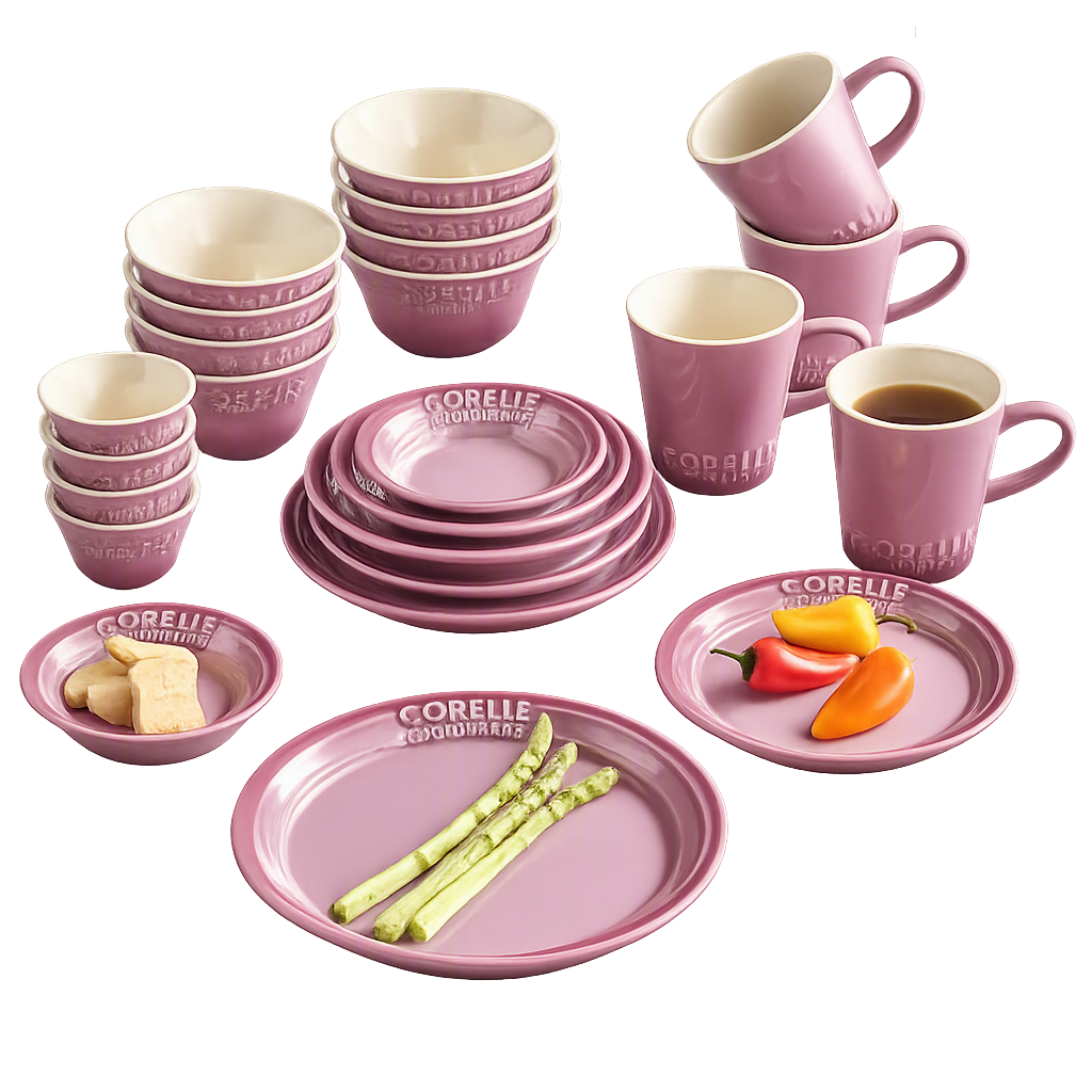 코렐 코디네이츠 브리즈스톤 24P_퍼플(Corelle Coordinates Breeze Stone 24‑Piece Set (Purple))