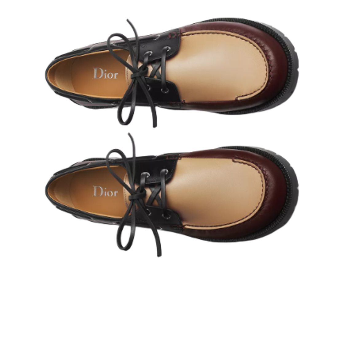 디올 아치 러그 보트 슈즈 스무스 카프스킨 버건디 베이지 블랙(Dior Arch Lug Boat Shoes Smooth Calfskin Burgundy Beige Black) - 2
