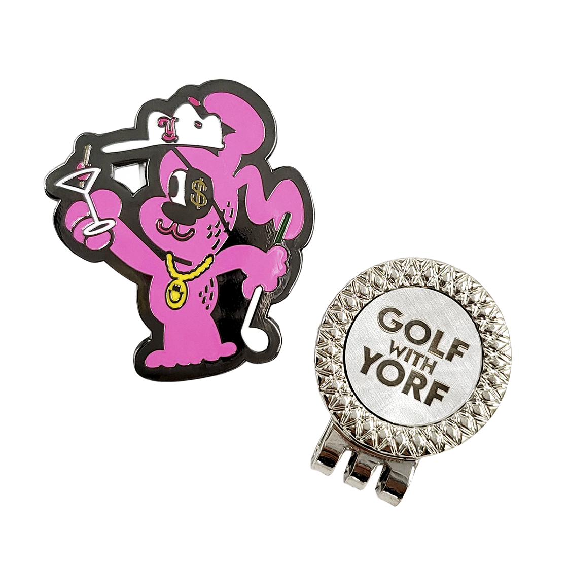 욜프 골프 볼마커 갱 핑크(YORF GOLF Pirate Ball Marker Pink)
