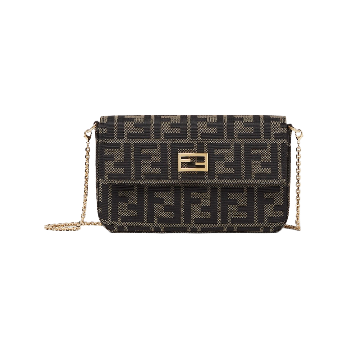 8M0600B1JYF0VAT Fendi Tube Chain Wallet Brown