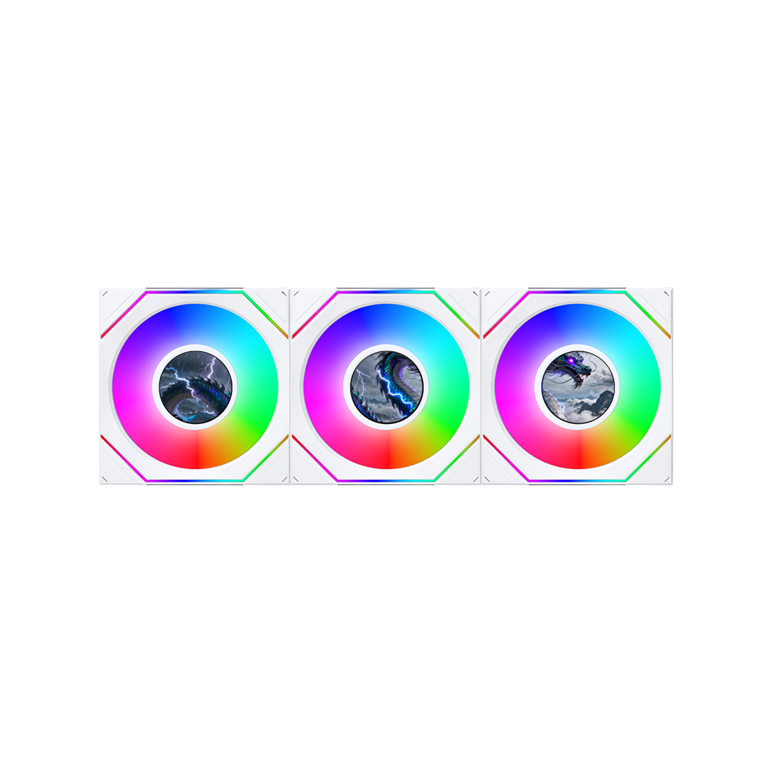 리안리 UNI FAN SL-INF FLEX LCD 120 (3팩, 화이트)(LIAN LI UNI FAN SL-INF FLEX LCD 120 3-Pack White)