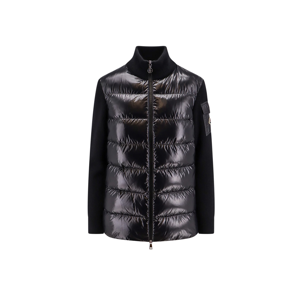 [15% 쿠폰] 몽클레르 로고 패치 니트 믹스 패딩 블랙 - 24FW([15% 쿠폰] Moncler Logo Patch Knit Mix Down Jacket Black - 24FW) - 2
