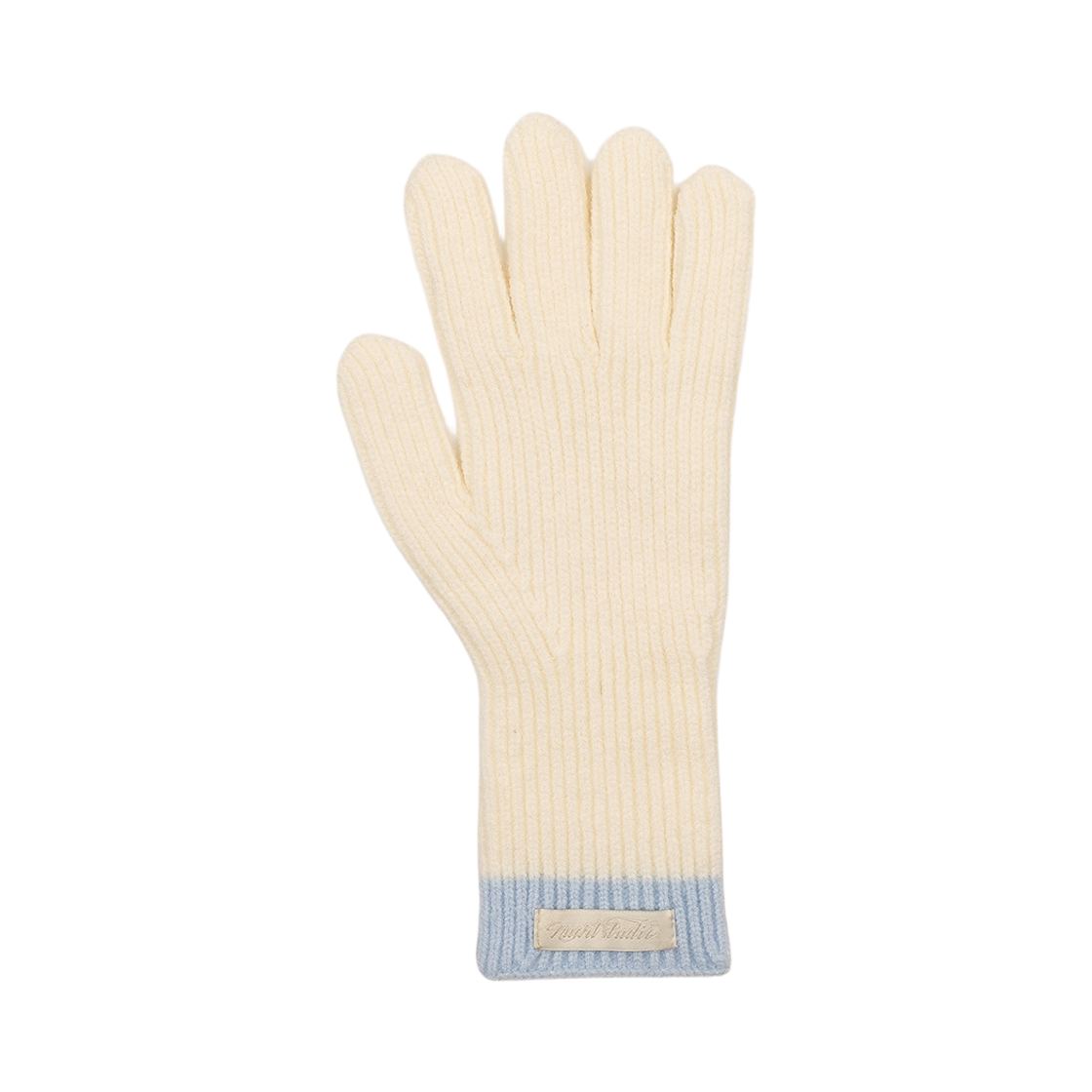 누아트스튜디오 클래식 소프트 핑거홀 투톤 장갑 아이보리 블루(NUARTSTUDIO Classic Soft Fingerhole Two-Tone Gloves Ivory Blue)