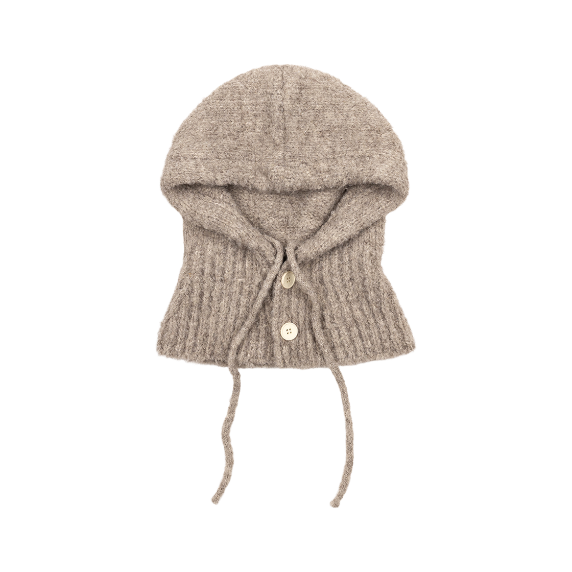 누아트스튜디오 버튼 브러쉬드 바라클라바 오트밀(NUARTSTUDIO Button Brushed Balaclava Oatmeal)