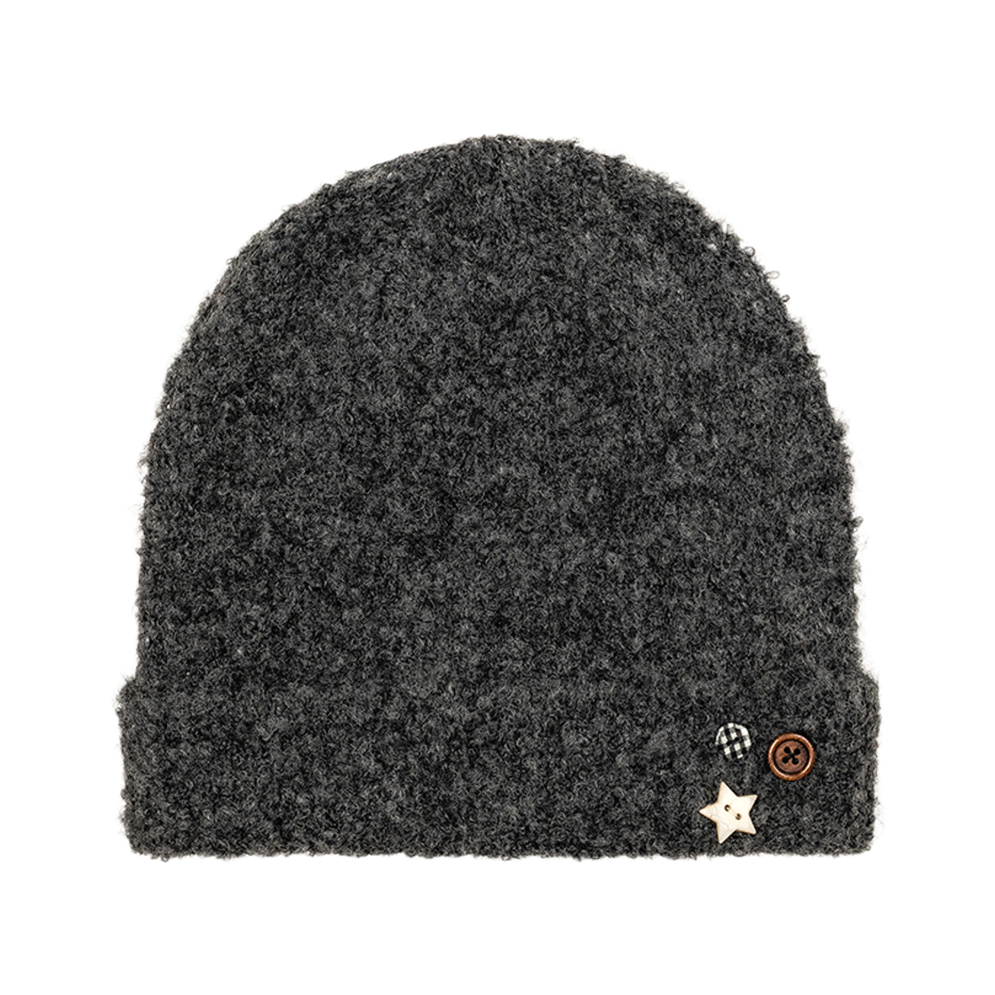 누아트스튜디오 브러쉬드 버튼 포인트 비니 차콜(NUARTSTUDIO Brushed Button Point Beanie Charcoal) - 1