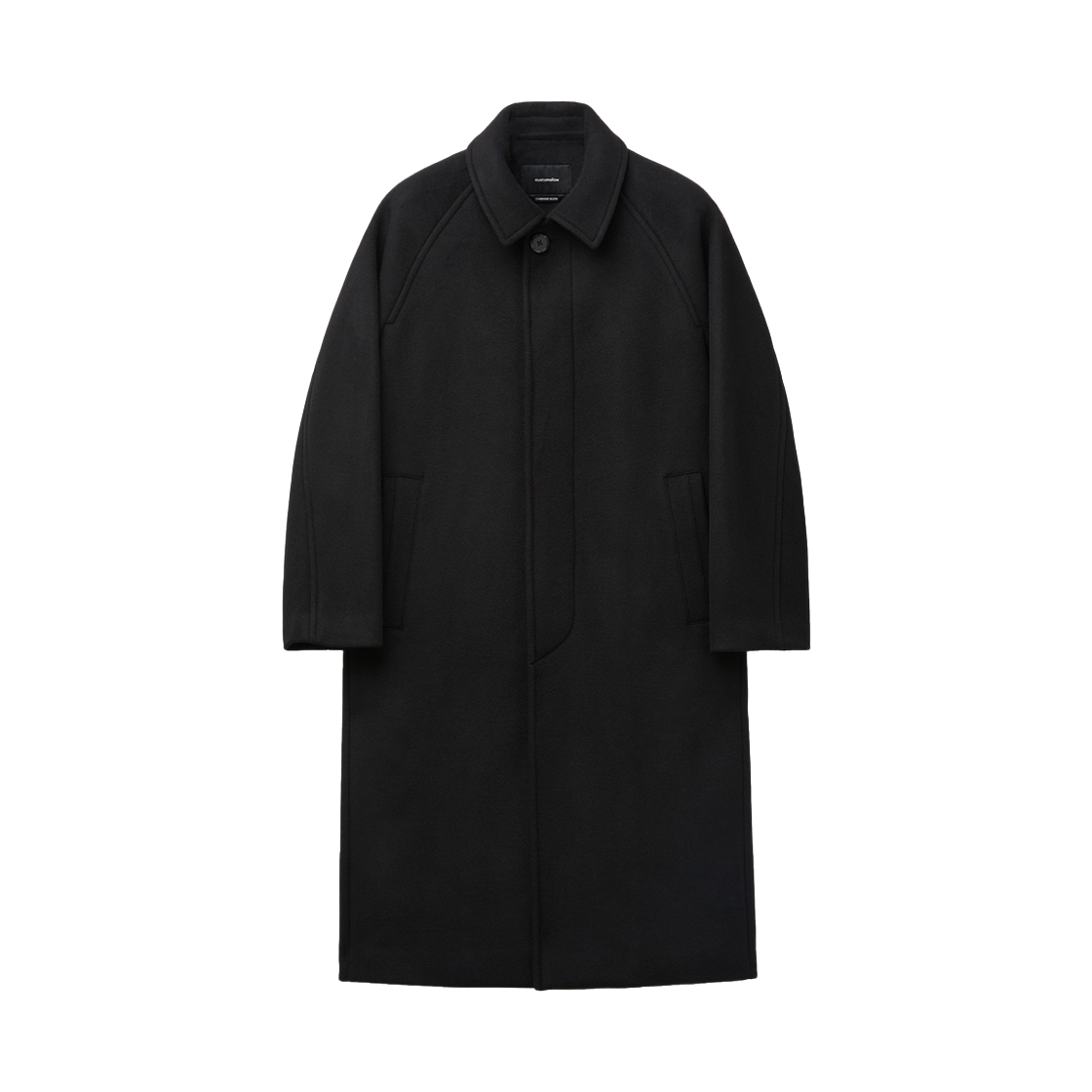 커스텀멜로우 캐시미어 오버핏 발마칸 코트 블랙(Customellow Cashmere Oversized Balmacaan Coat Black)