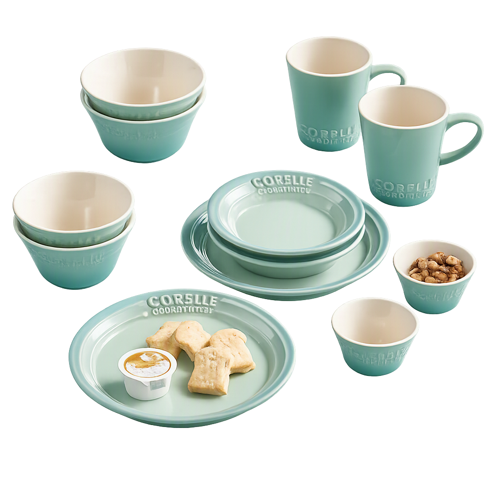 코렐 코디네이츠 브리즈스톤 12P_그린(Corelle Coordinates Breeze Stone 12‑Piece Set (Green))