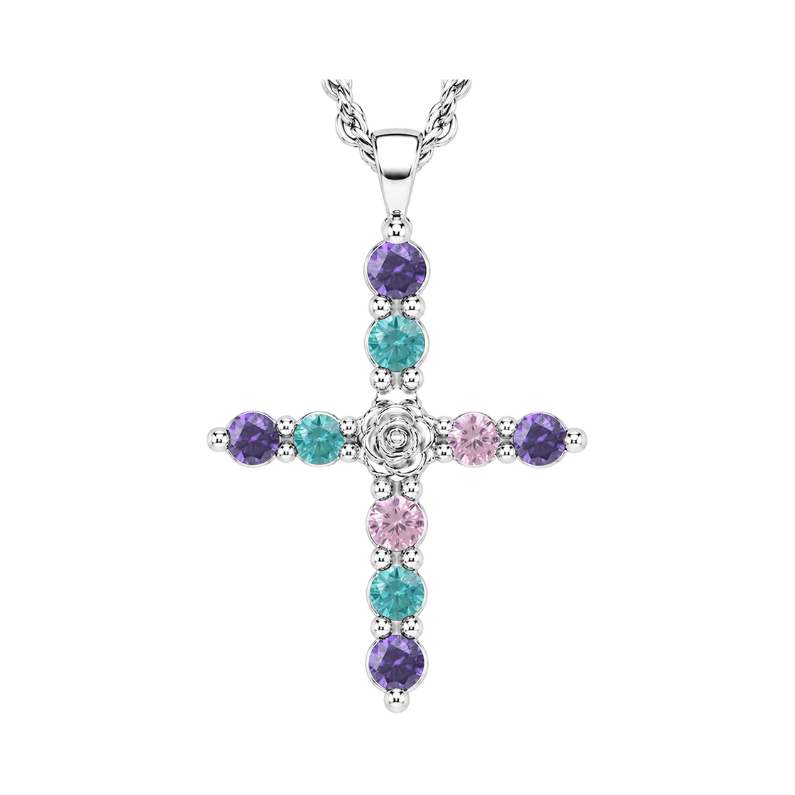 칩스주얼리 장미 십자가 목걸이(chips jewelry Rose Cross Necklace) - 2