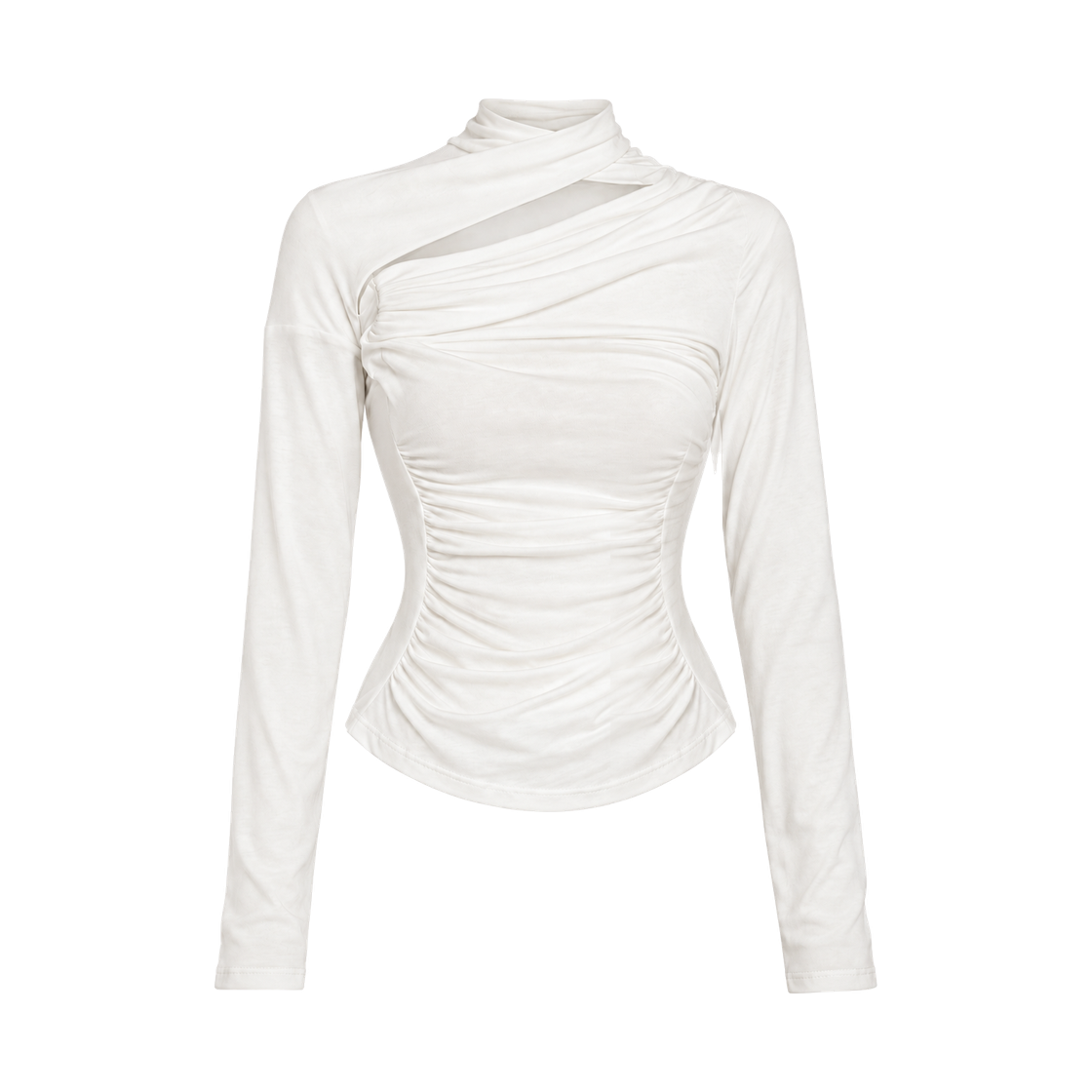준수이 드레이프 스카프 탑 아이보리(JUNSUI Draped Scarf Top Ivory)
