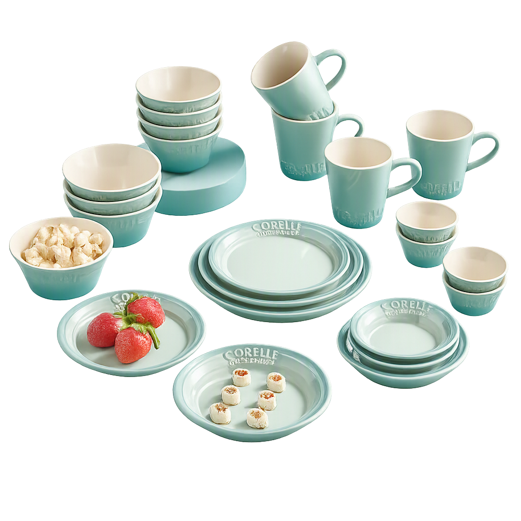 코렐 코디네이츠 브리즈스톤 24P_그린(Corelle Coordinates Breeze Stone 24‑Piece Set (Green))