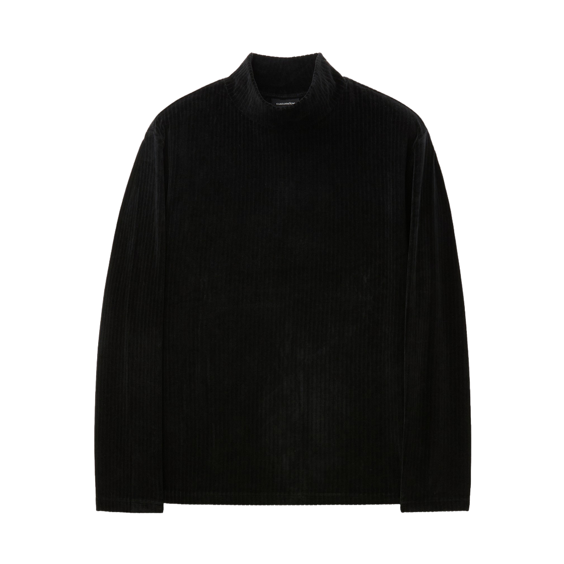 커스텀멜로우 벨벳 모크넥 티셔츠 블랙(Customellow Velvet Mock-Neck T-Shirt Black) - 1