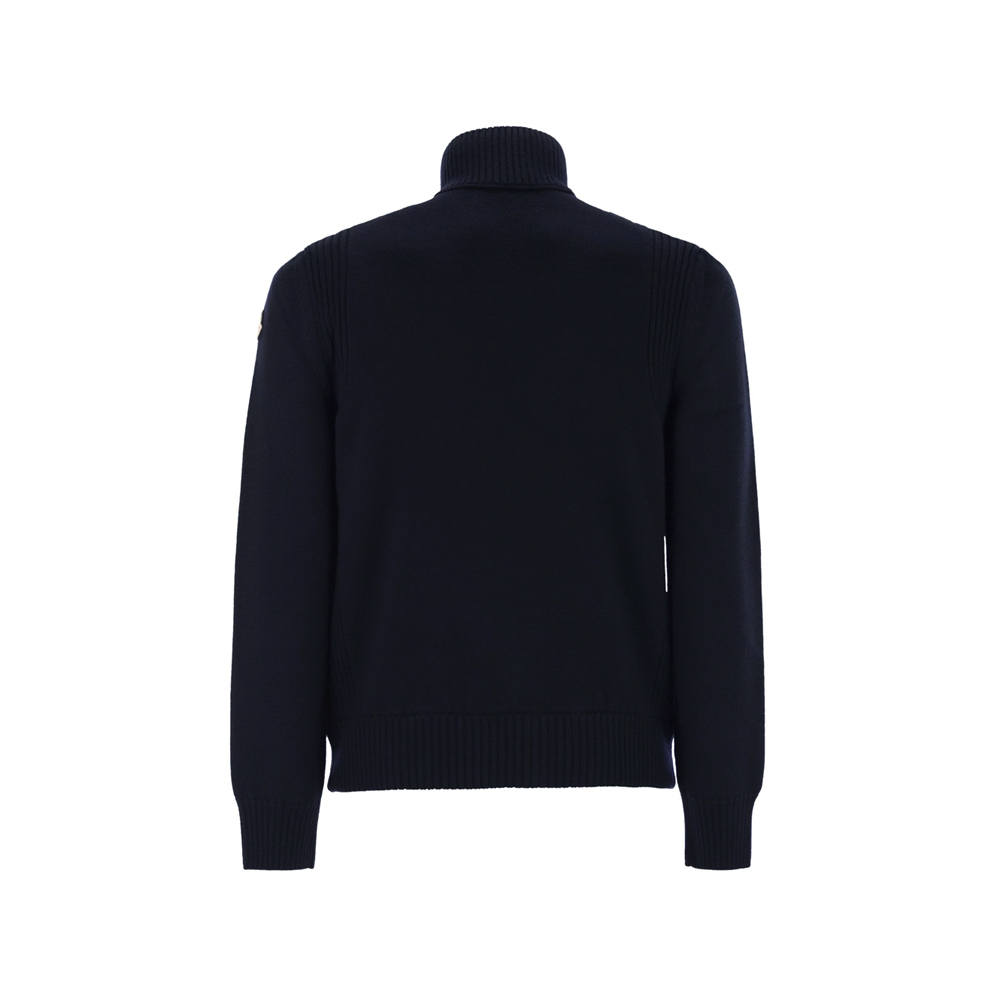 [15% 쿠폰] 몽클레르 로고 패치 니트 믹스 패딩 자켓 네이비 - 25FW([15% 쿠폰] Moncler Logo Patch Knit Mix Down Jacket Navy - 25FW) - 3
