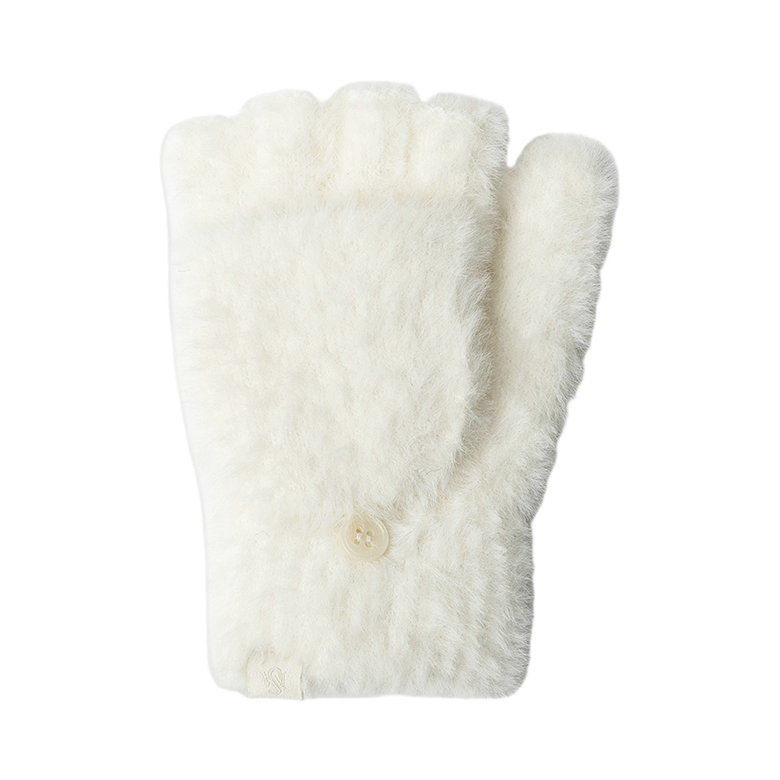 26NSITEM44 NUARTSTUDIO Basic Pink Grist Fold One's Hands Angora Gloves White