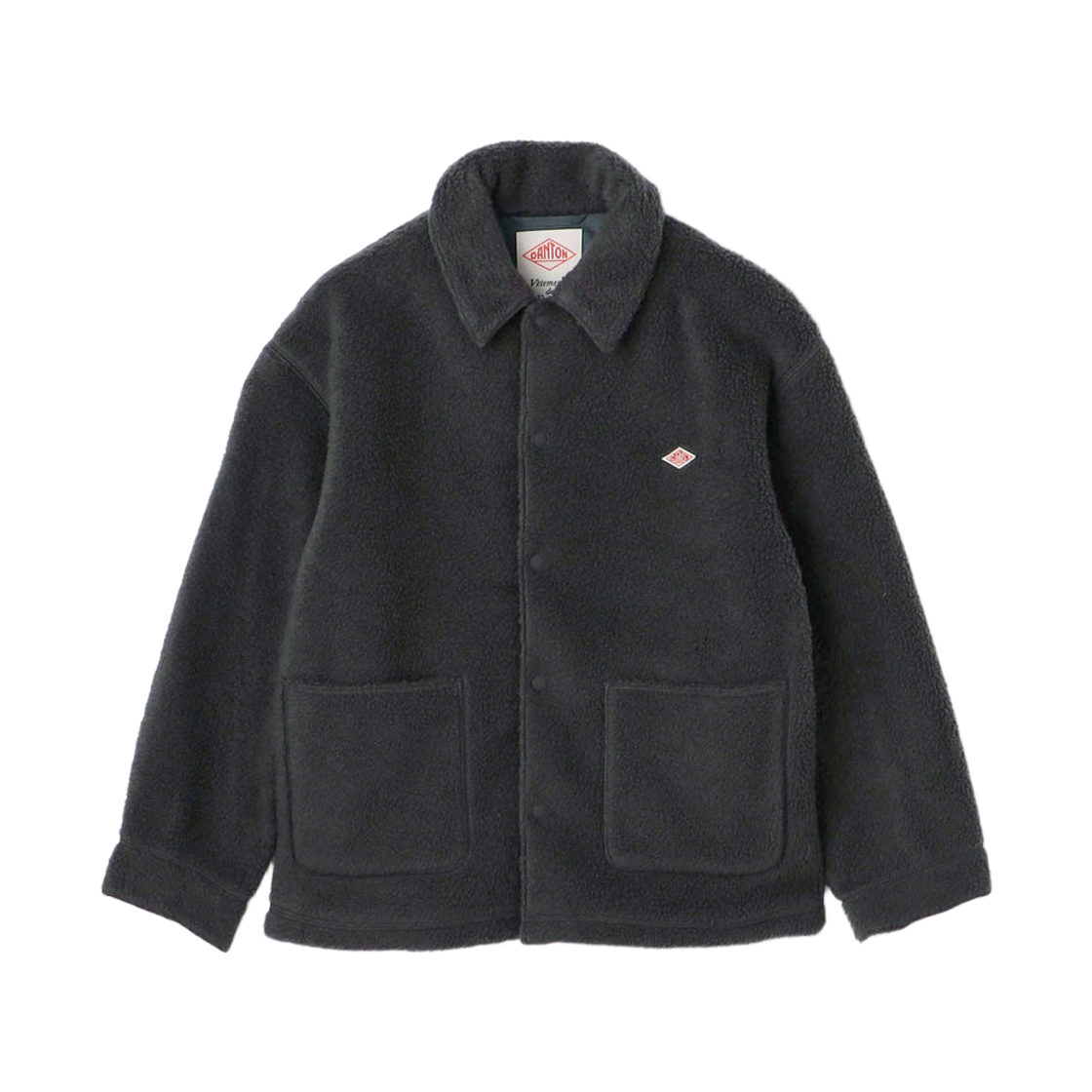 (W) 단톤 더블 페이스드 보아 커버올 자켓 차콜 그레이((W) Danton Double Face Boa Coverall Jacket Charcoal Grey)