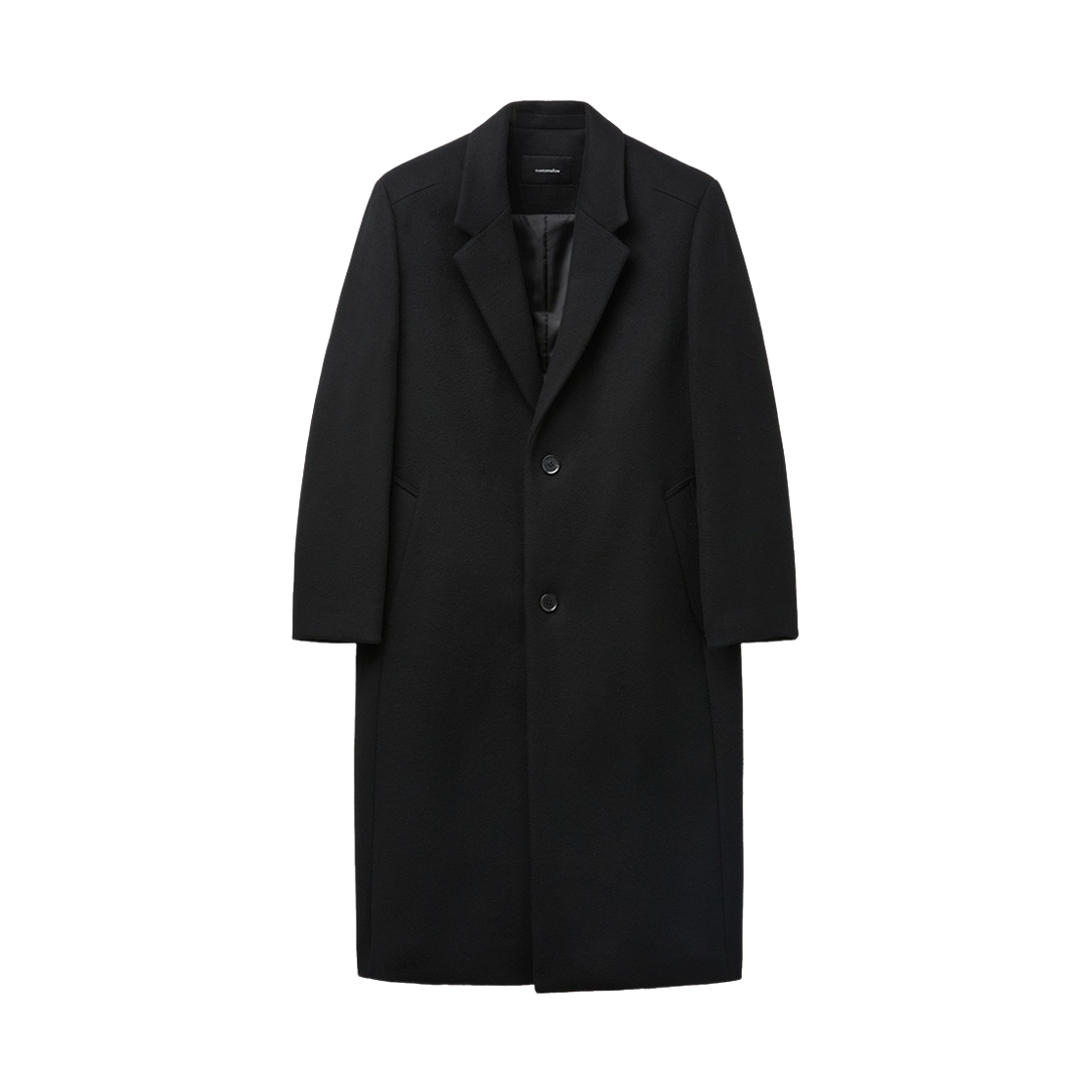 커스텀멜로우 울 노치드라펠 싱글코트 블랙(Customellow Wool Notched-Lapel Single-Breasted Coat Black)