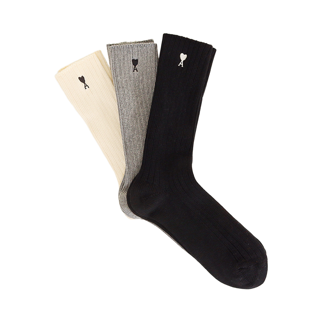 [15% 쿠폰] 아미 하트로고 양말 3종세트 USC627 AK0024 967([15% 쿠폰] AMI Heart Logo Socks 3-Piece Set)