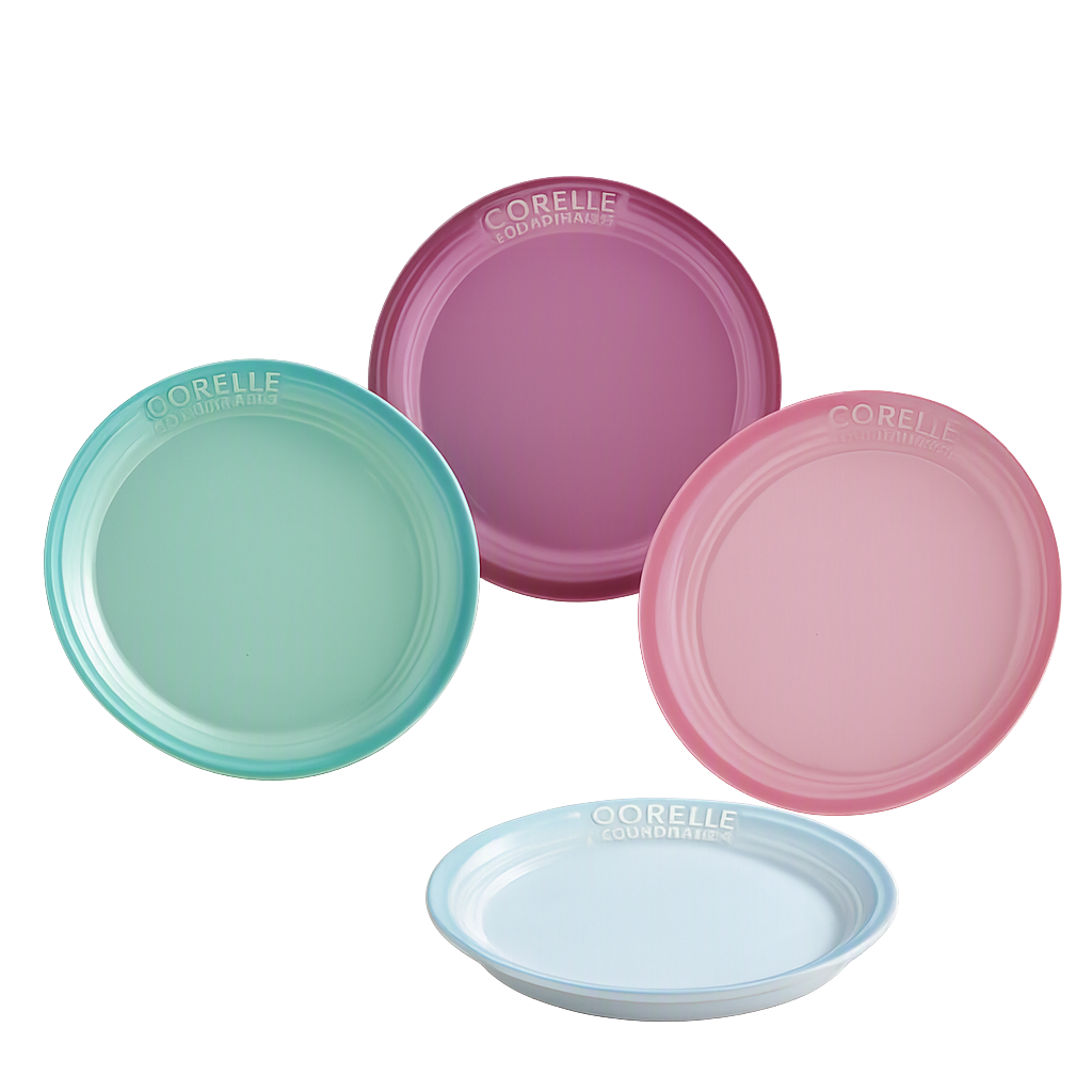 COR087 Corelle Coordinates Breeze Stone 8‑inch Plate 4‑Piece