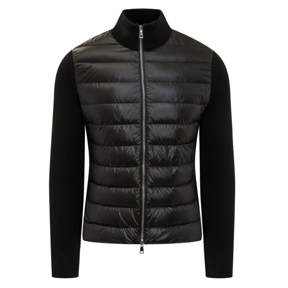 [15% 쿠폰] 몽클레르 로고 패치 니트 믹스 패딩 블랙 - 25SS([15% 쿠폰] Moncler Logo Patch Knit Mix Down Jacket Black - 25SS) - 2