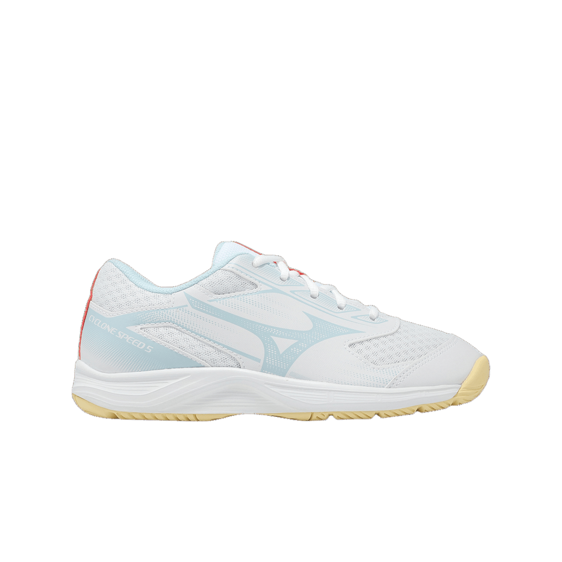 V1GC258030 (W) Mizuno Cyclone Speed 5 White Calypso Coral