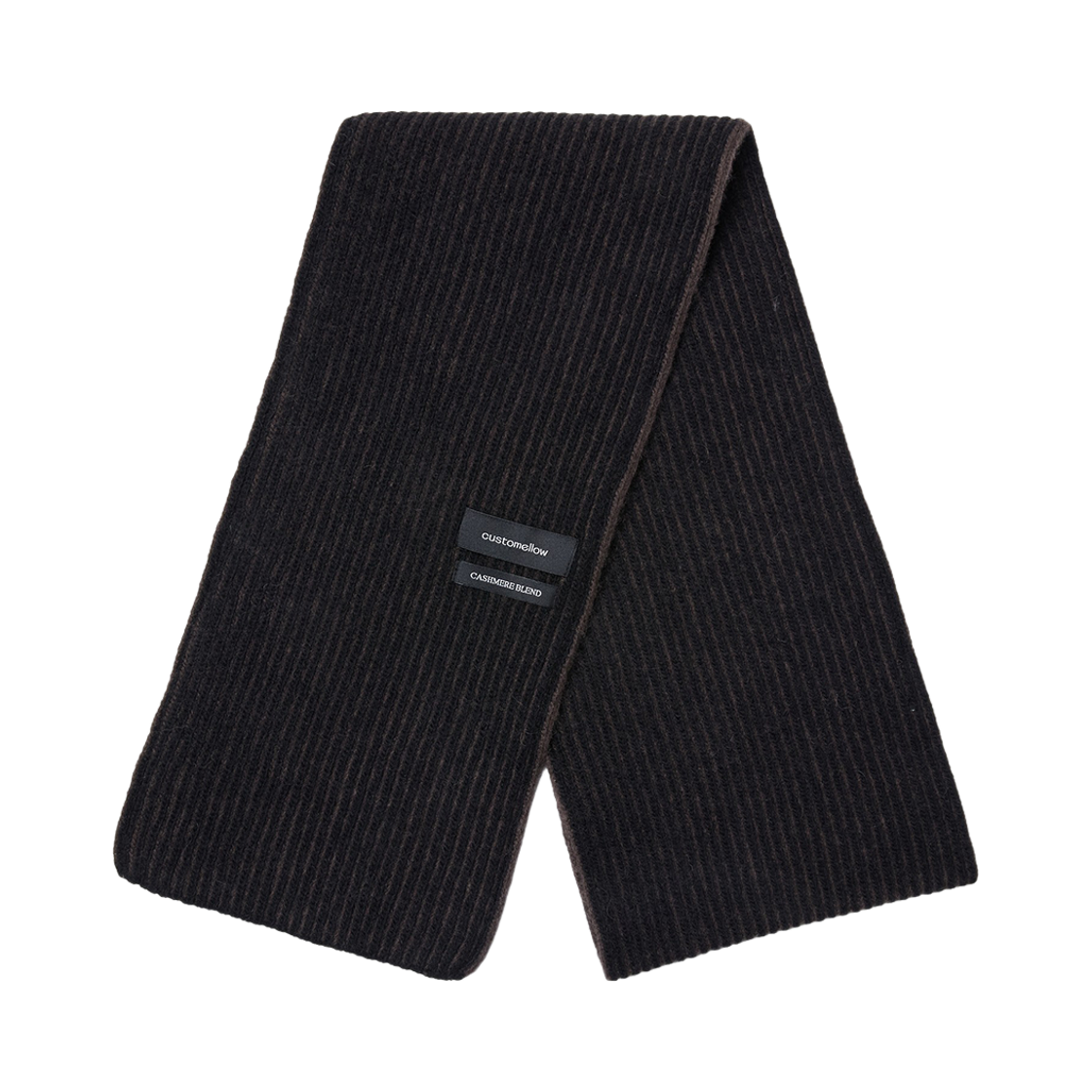 CAAJX26511BKX Customellow Cashmere-Blend Two-Tone Muffler Scarf Black