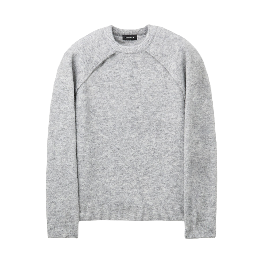 커스텀멜로우 레이어드 머플러 스웨터 그레이(Customellow Layered Scarf Sweater Gray) - 1