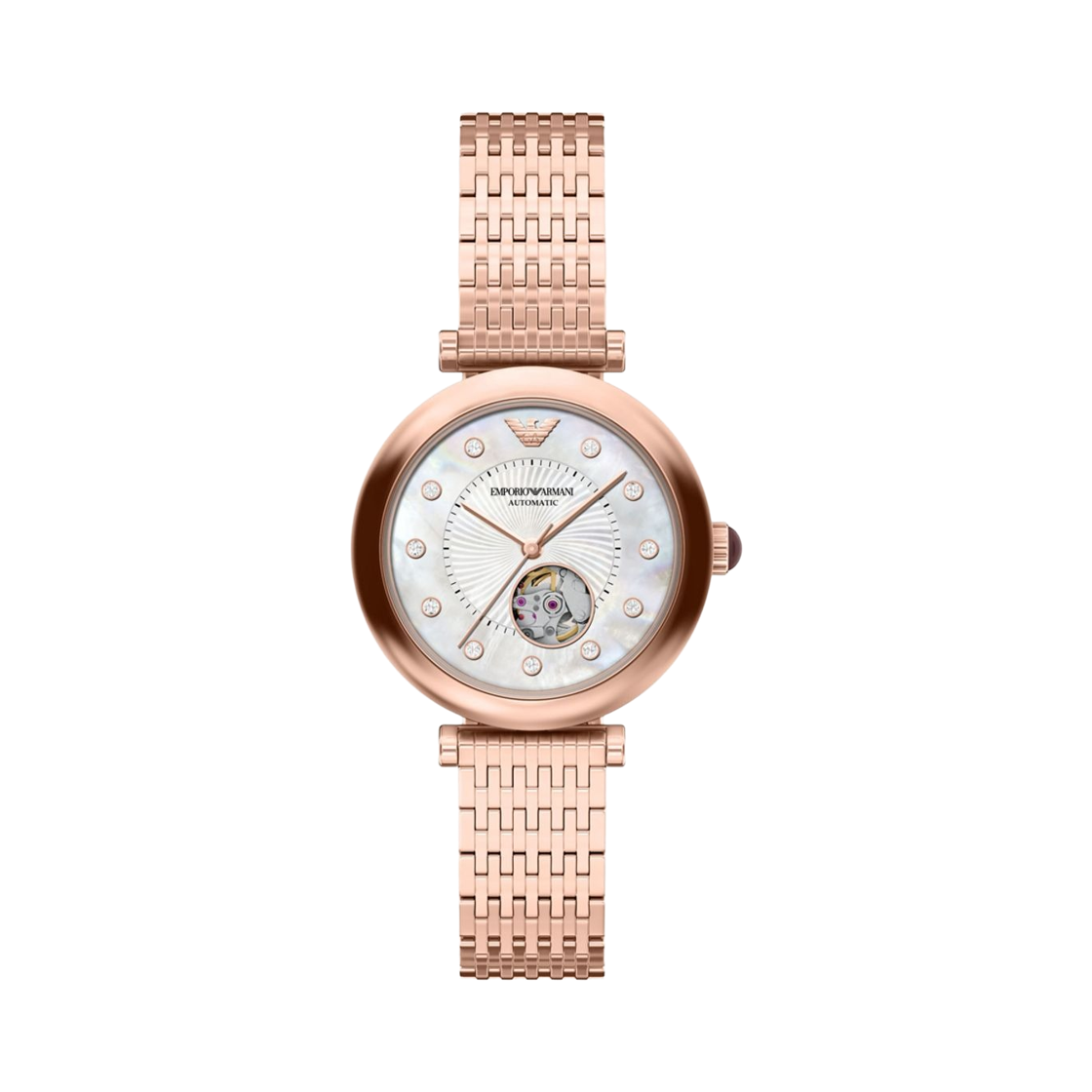 AR60096 (W) Emporio Armani Archelia Automatic Three-Hand 34mm Stainless Steel Mother Of Pearl Rose Gold