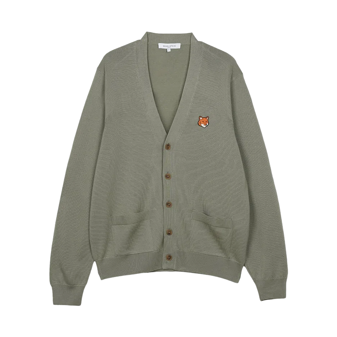 PM00501KT1181 P131 [15% 쿠폰] Maison Kitsune Fox Head Merino Regular Cardigan Laurel Green