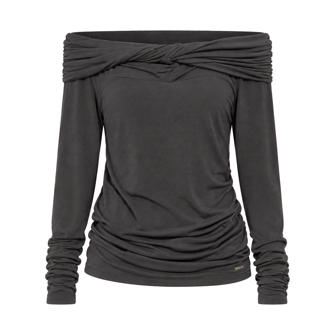 JS26FWTS02CH JUNSUI 2-Way Off Shoulder Top Charcoal