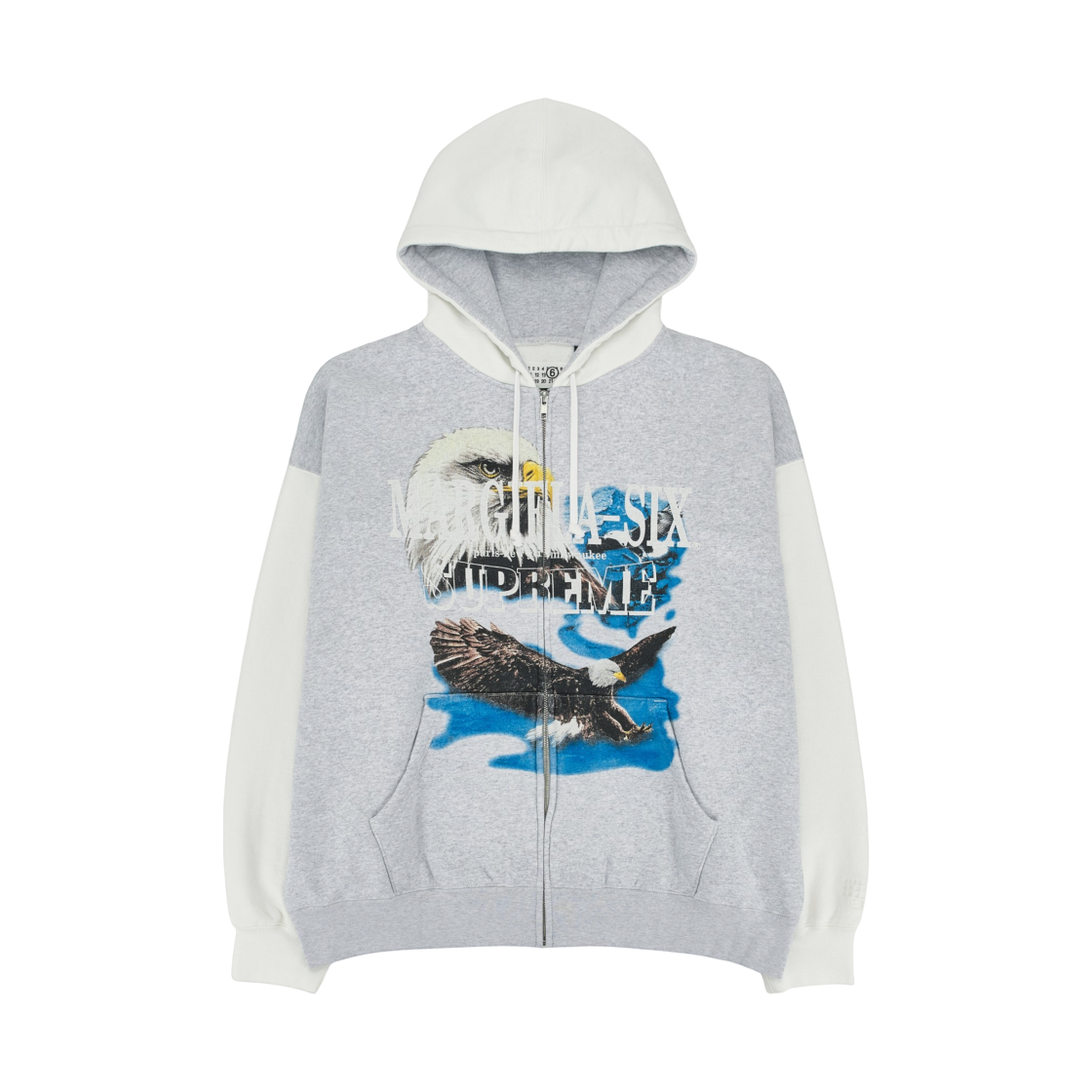- Supreme x MM6 Maison Margiela Eagle Zip Up Hooded Sweatshirt Ash Grey - 26SS