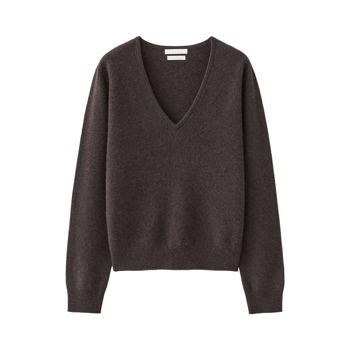 SBF3CK03WBR (W) Fine Cashmere 100 Wholegarment V-Neck Knit Brown