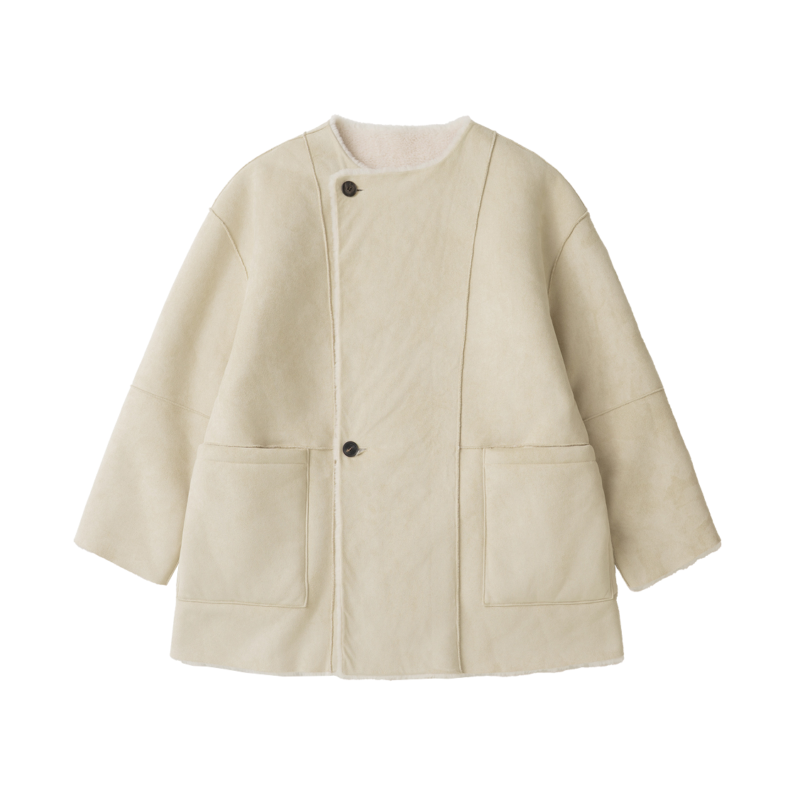 EFWOTAT059IVR aetoa Reversible Shearling Half Coat Ivory