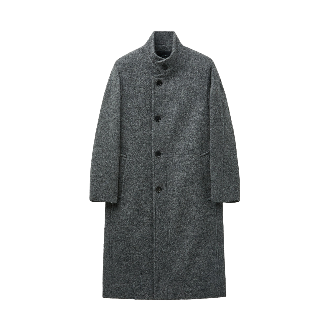 CWCAW26811GYX Customellow Alpaca Hairy High-Neck Coat Gray