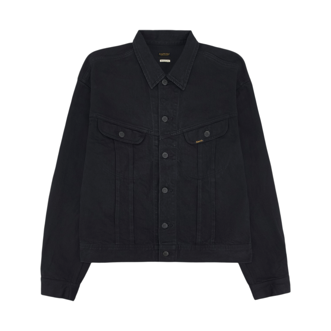 K2603LJ055 Kapital 14 oz. Black X Black Denim Westerner Regular Black
