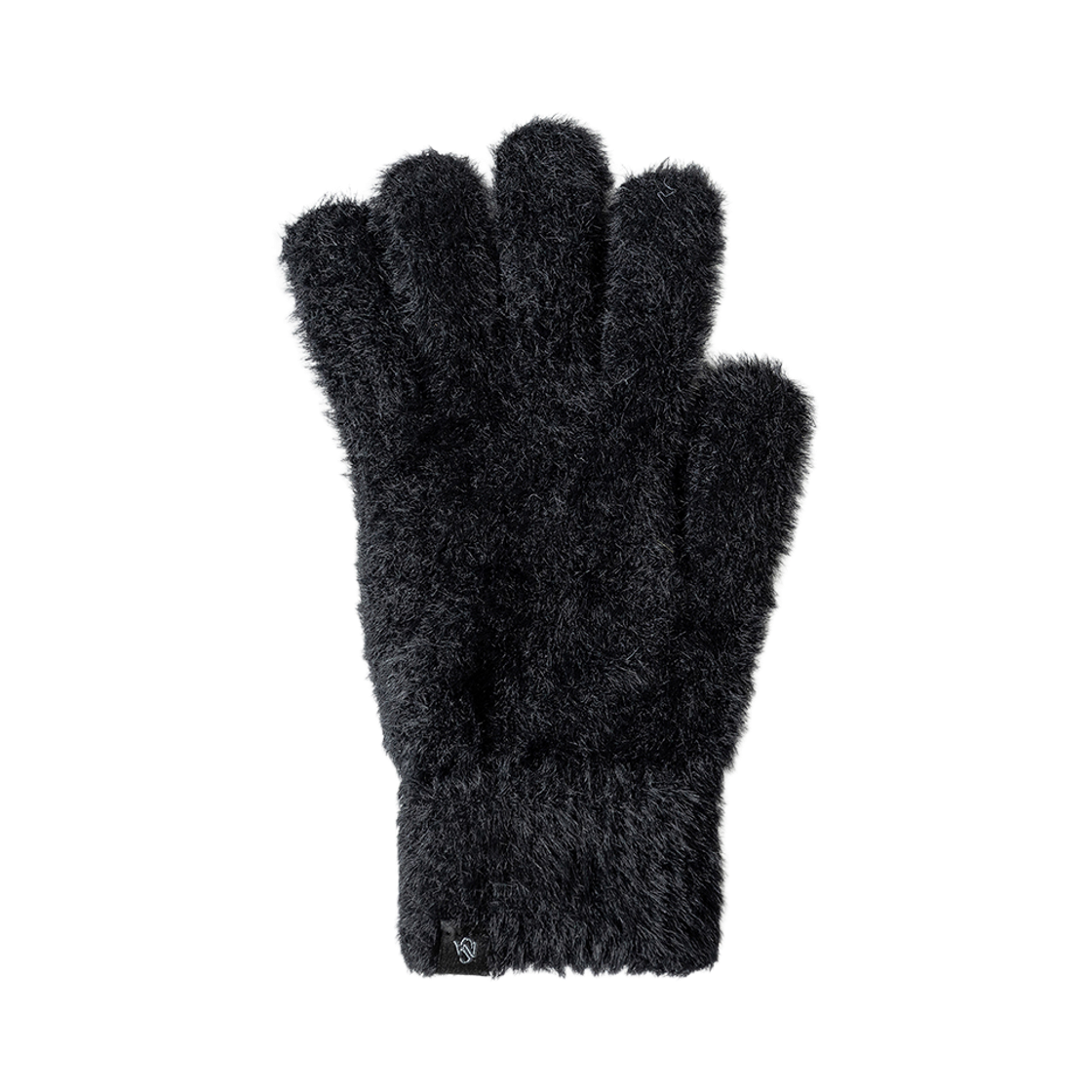 26NSITEM38 NUARTSTUDIO Hug Angora Fingerhole Short Gloves Black