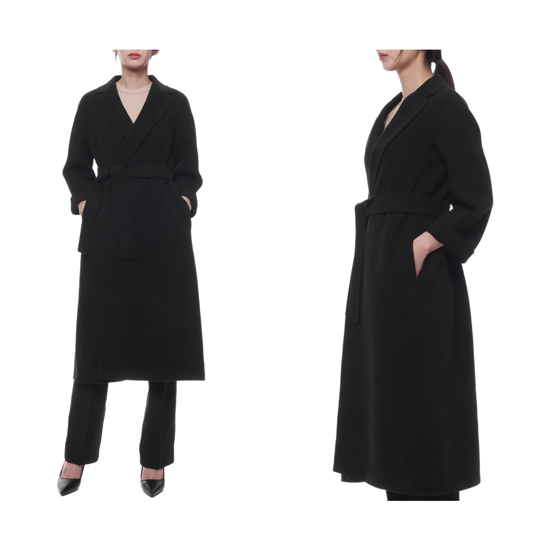[15% 쿠폰] (W) S 막스마라 에스투리아 롱 울 코트 블랙([15% 쿠폰] (W) S Max Mara Esturia Long Wool Coat Black) - 2