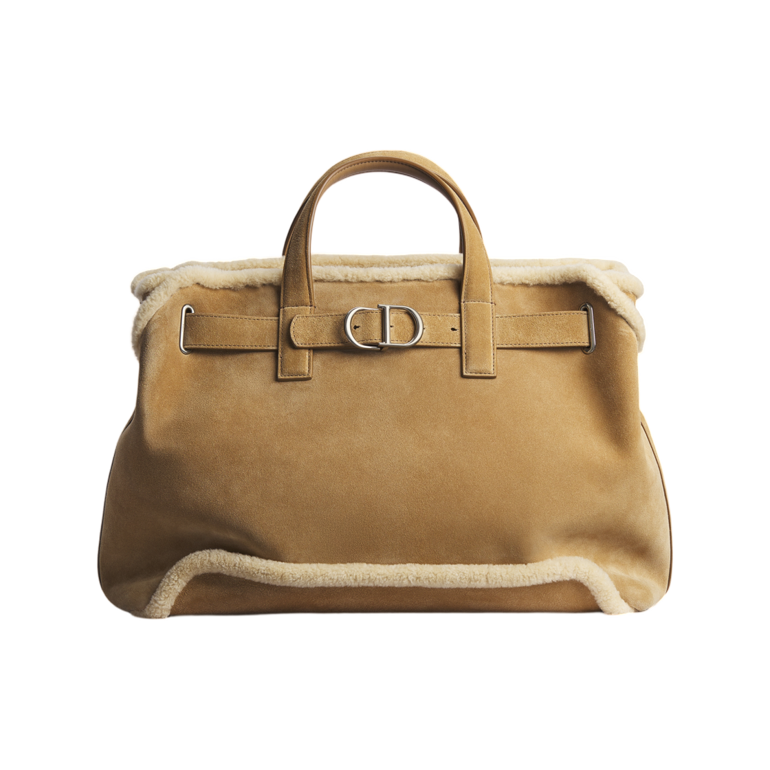 1LLSH335LME-H25E Dior DiorAlps Medium Dior Normandie Tote Bag Suede Calfskin & Shearling Natural Ecru