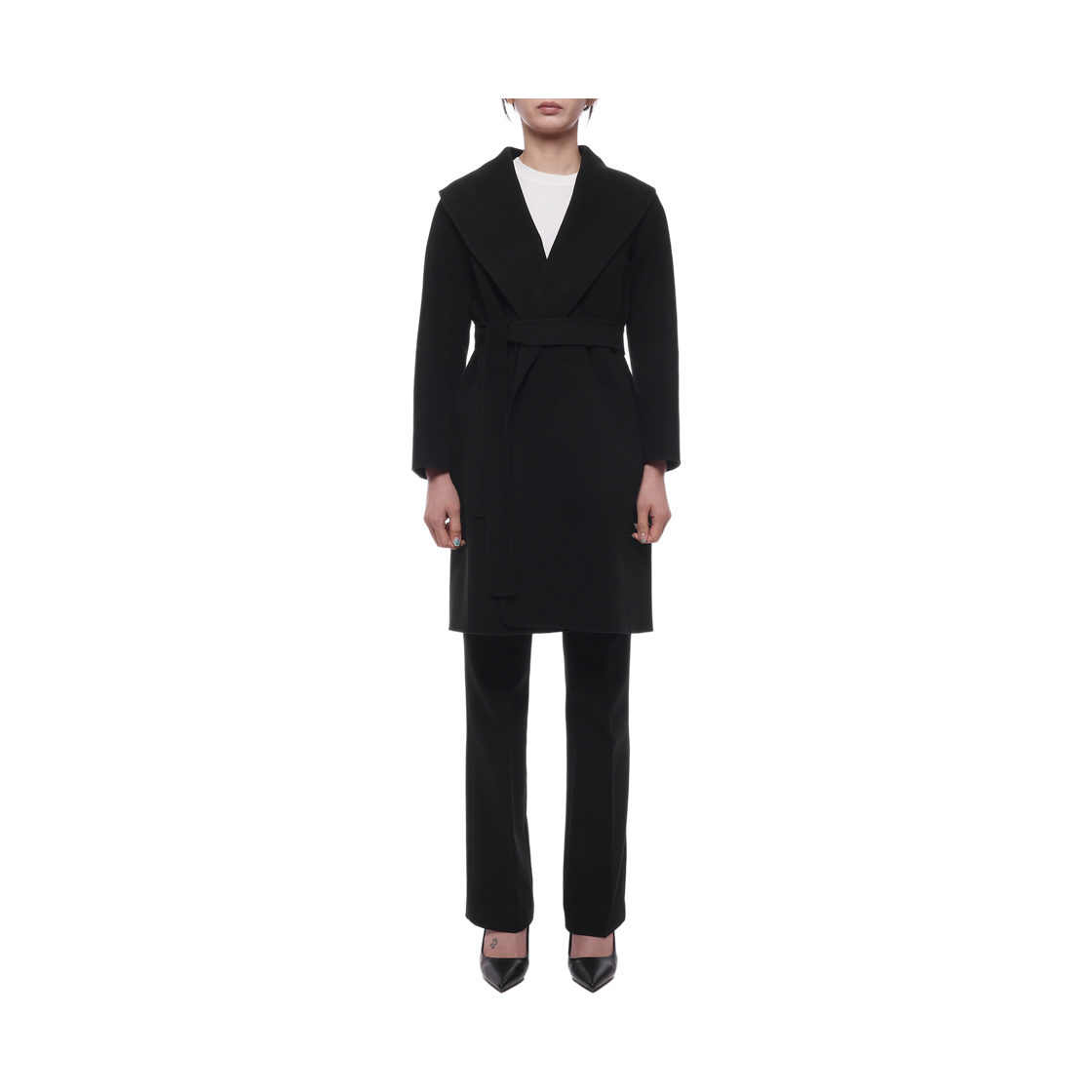 [15% 쿠폰] (W) S 막스마라 메시 울 방수 코트 블랙([15% 쿠폰] (W) S Max Mara Messi Wool Robe Coat Black) - 3