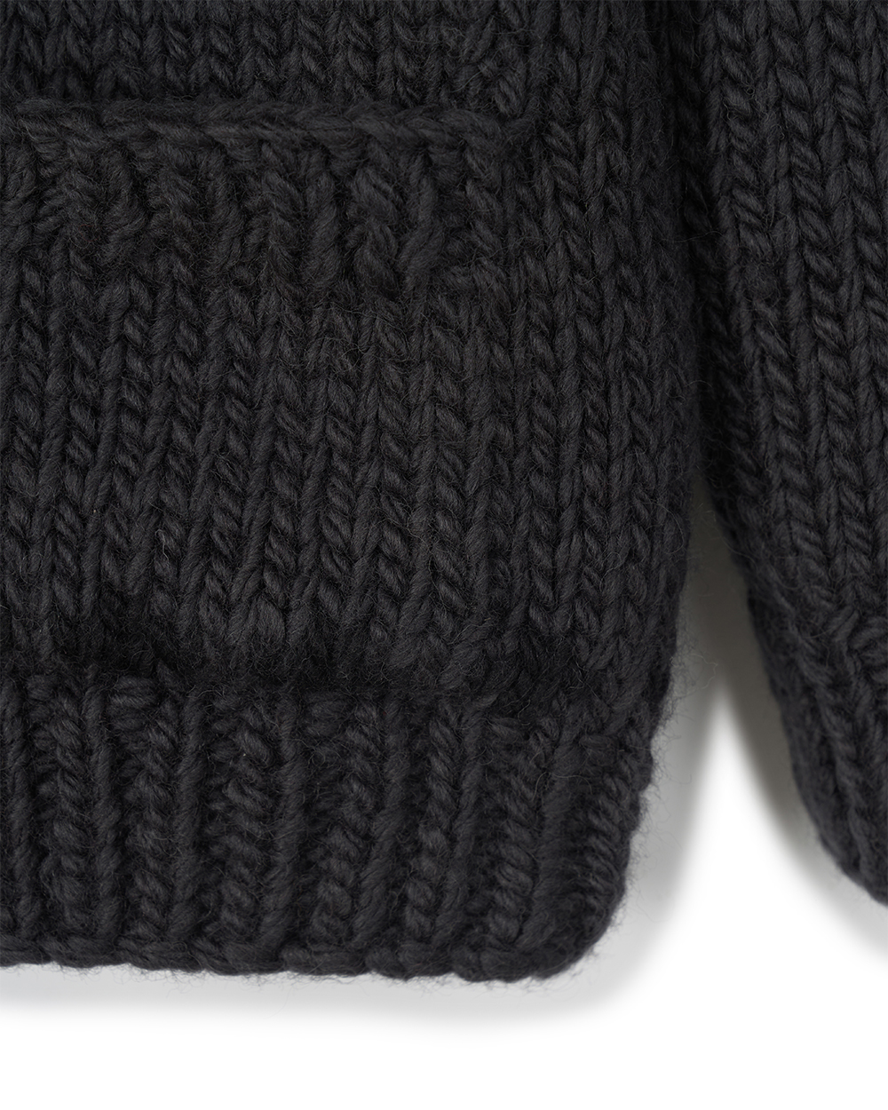 선데이세레머니 네이티브 울 핸드 니트 코위찬 - 차콜(Sunday Ceremony Native Wool Hand Knit Cowichan - Charcoal) - 4